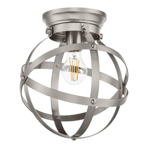 Home Decorators Collection 10 5 In 1 Light Brushed Nickel Round Flush Mount Modern Ceiling Hb1080 35 - Home Decorators Collection Light Installation
