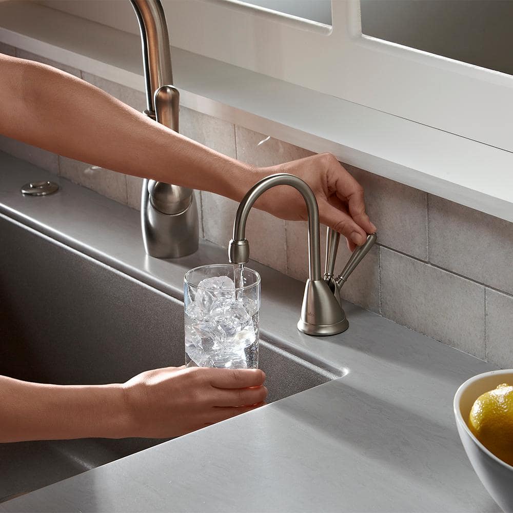 Satin Nickel Instant Hot and Cold Water Dispenser Faucet