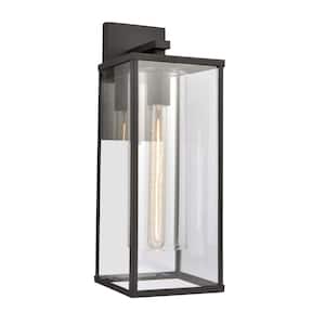 Brisben Matte Black Outdoor Hardwired Wall Sconce with No Bulbs Included