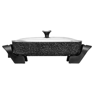 12x15 in. 1200 W Black Extra Large Electric Skillet with Glass Lid