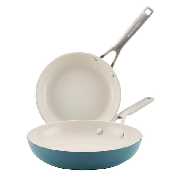 Hard-Anodized Ceramic Induction 2-Piece Aluminum Nonstick Skillets / Frying Pans in Agave