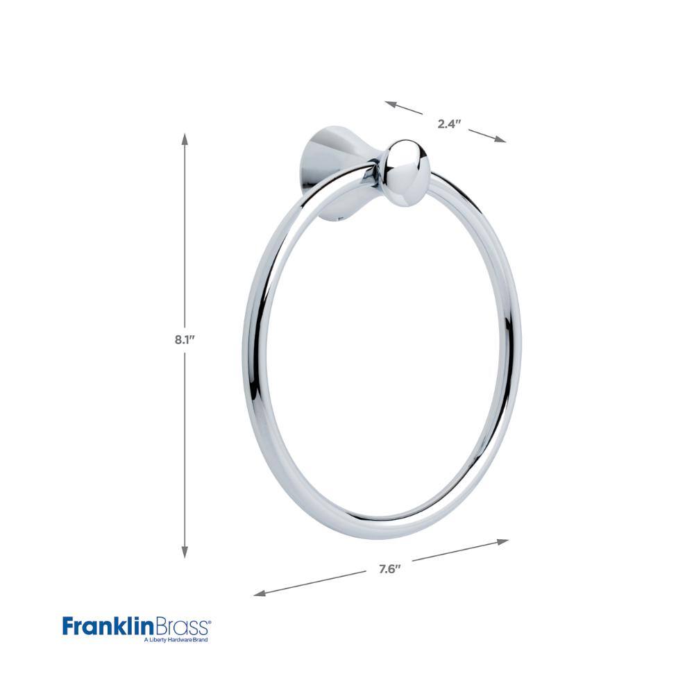 Polished Chrome Wall Mounted Towel Ring