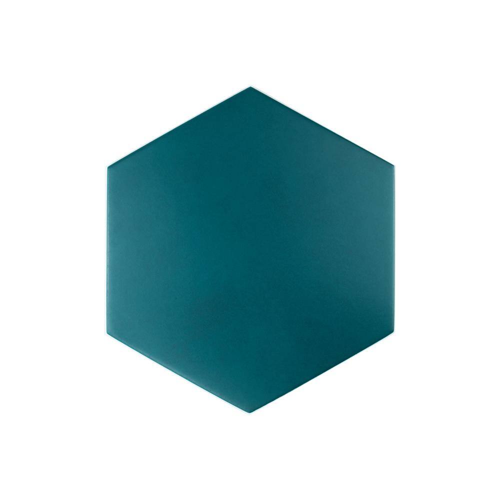 Blue Matte 9x10 Hexagon Porcelain Tile