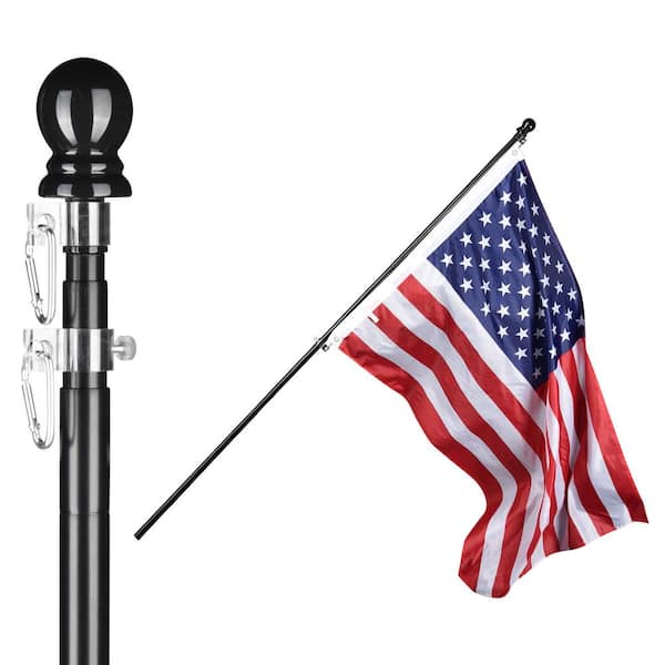 Cisvio 6.5 ft. Flagpole Wind Resistant and Rust Proof Black Aluminum for  American Flags for Home and Garden and Yard D0102HII7IY - The Home Depot