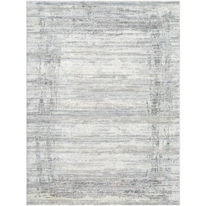 Marbella Light Gray/Cream Striped 8 ft. x 10 ft. Indoor Area Rug