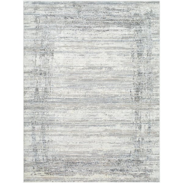 Livabliss Marbella Light Gray/Cream Striped 5 ft. x 7 ft. Indoor Area Rug
