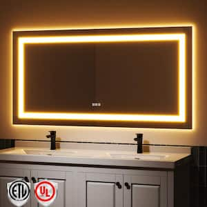 30 in. W x 60 in. H Rectangle Wall-mounted Full-length Mirror, LED Light Dresser Mirror Full Body Mirror