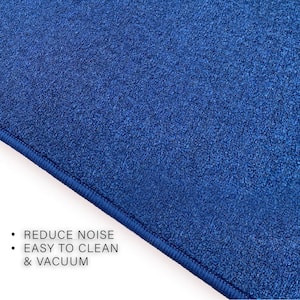 Solid Blue Color 31 in. Width x Your Choice Length Custom Size Roll Runner Rug/Stair Runner