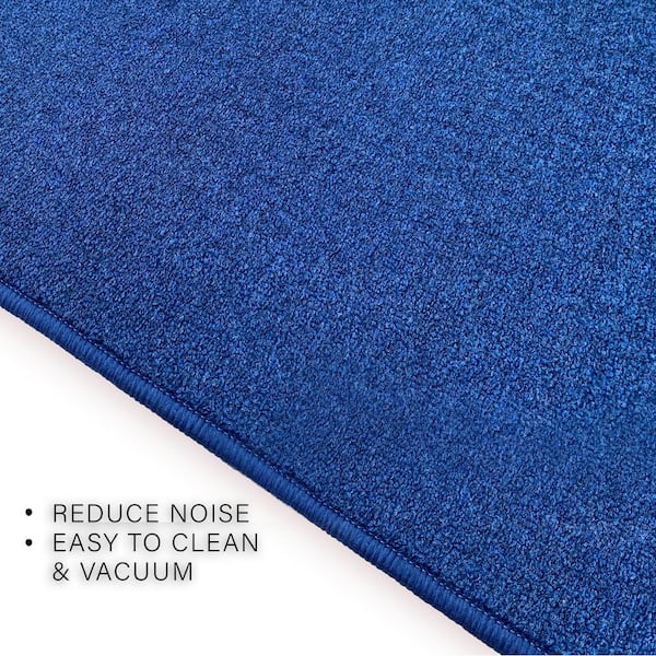 Solid Blue 26 in. W x 50 ft. L Runner Rug/Stair Runner 110 sq. ft.