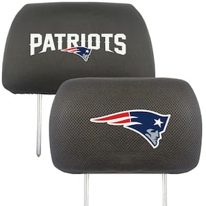 NFL New England Patriots Black Embroidered Head Rest Cover Set (2-Piece)