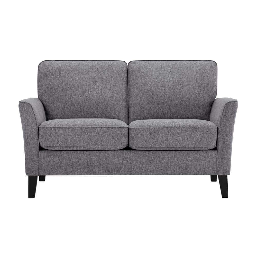 Serta Walton 87 In Charcoal Grey Polyester 2 Seater Loveseat With Wood   Charcoal Serta Loveseats 132a008chr 64 1000 