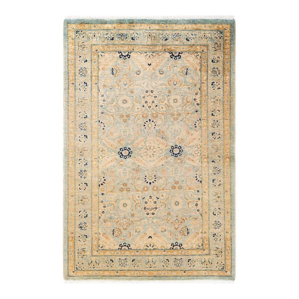 Solo Rugs Mogul One-of-a Kind Traditional Yellow 3 ft. 2 in. x 4 ft. 10 in. Oriental Area Rug