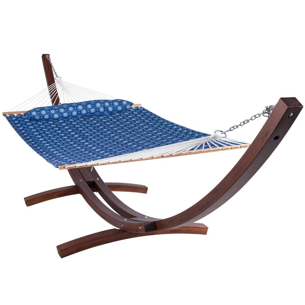 Wildaven 12 ft. Double Quilted Fabric Hammock with Spreader Bars and