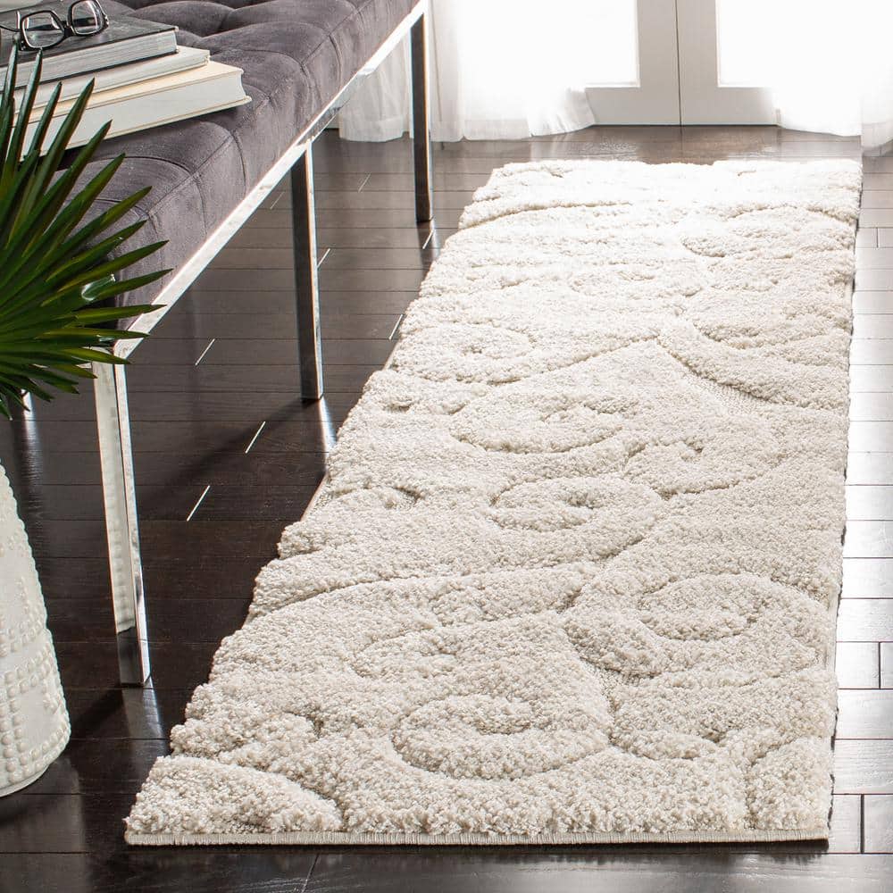 Florida Shag 2 ft. x 5 ft. Creme High-Low Floral Runner Rug price history on PriceWatchPro