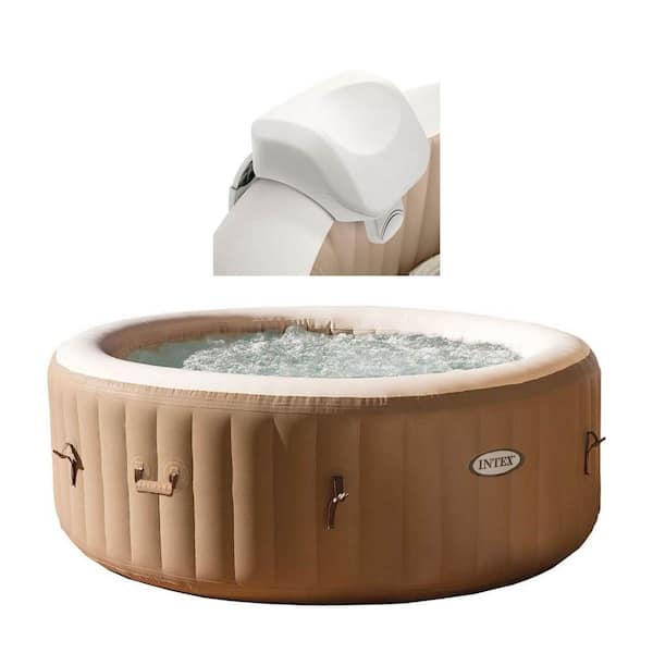 Intex 28403E Pure Spa 4-Person Inflatable Heated Hot Tub with Soft Foam Headrest