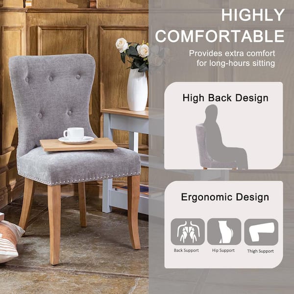 Tufted high discount back dining chair