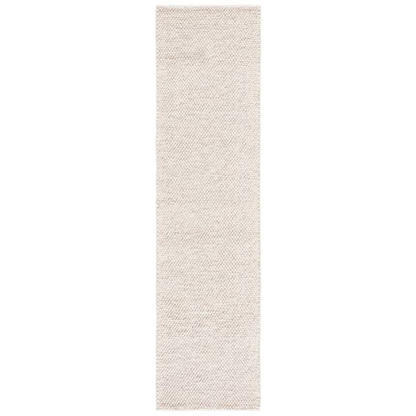 Natura 2 ft. x 9 ft. Beige/Ivory Textured Solid Runner Rug