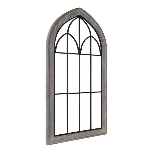 Kate and Laurel Rennell Window Pane Arch Gray Wall Decor 218529