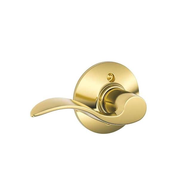 Schlage Accent Bright Brass Left Handed Dummy Door Handle