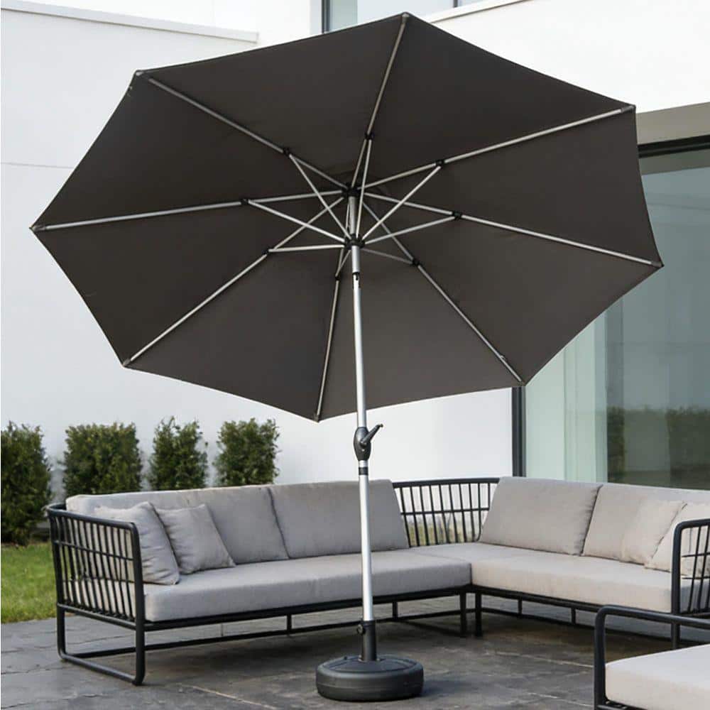 casual cushion corp push button patio umbrella Treasure Garden 9' Auto Tilt with Sunbrella Fabric Black / Spa Do not include umbrella base GDFStudio - Premium 9FT Patio