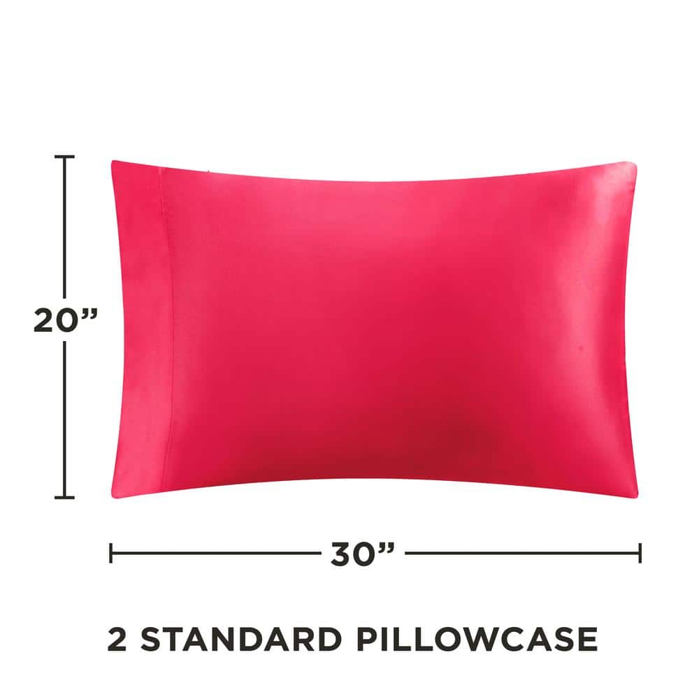 Hot Pink Full Satin Microfiber Deep Pocket Sheet Set