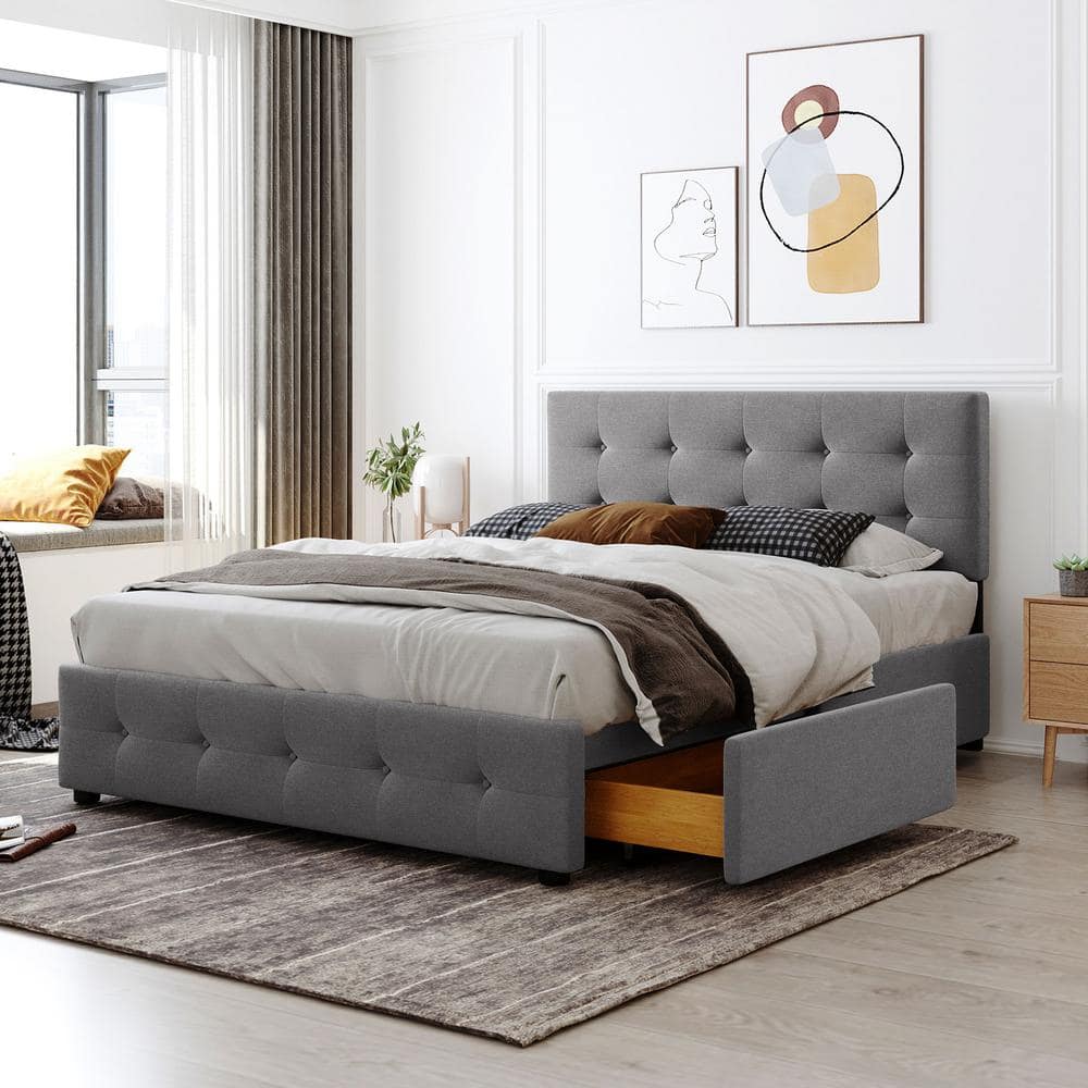 Queen size shop gray headboard