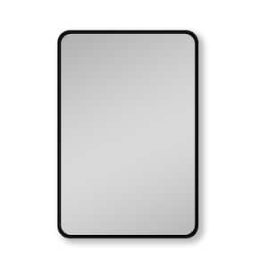 24 in. W x 30 in. H Rectangular Black Iron Recessed/Surface Mount Medicine Cabinet with Mirror