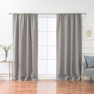 Grey Solid Rod Pocket Room Darkening Curtain - 52 in. W x 84 in. L