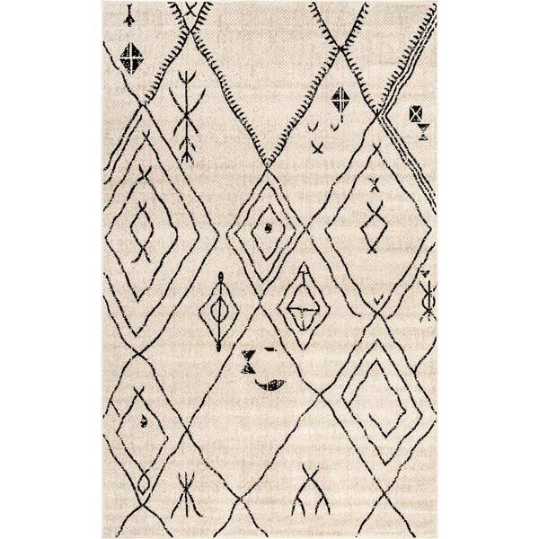 nuLOOM Luciana Modern Tribal Beige 5 ft. 3 in. x 7 ft. 6 in. Area Rug