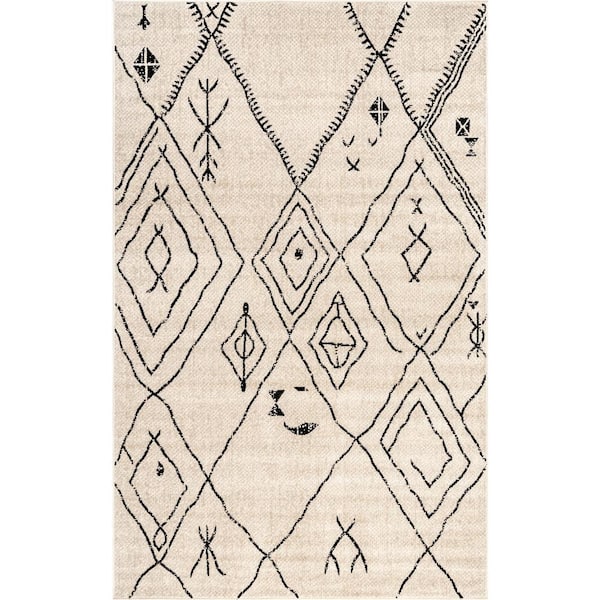 nuLOOM Luciana Modern Tribal Beige 7 ft. 10 in. x 10 ft. Area Rug
