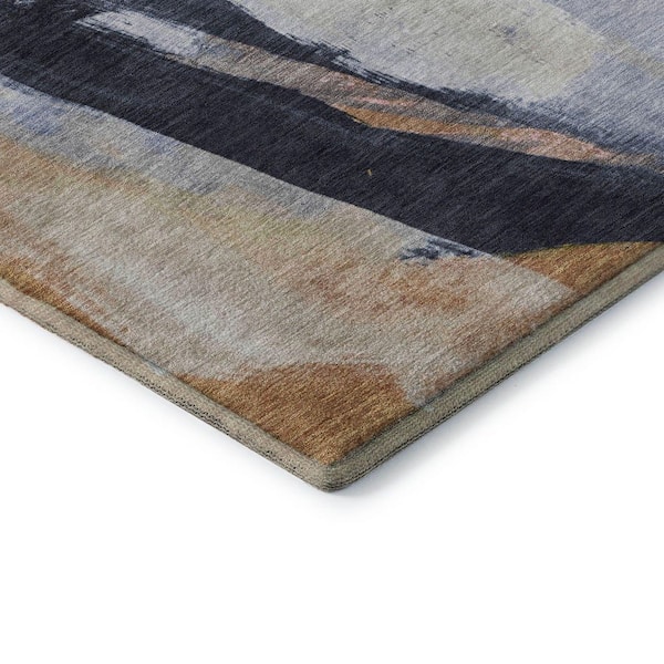 Mayfield Premium Machine Washable Abstract AMF1987 Putty 8 ft. x 10 ft. Area Rug