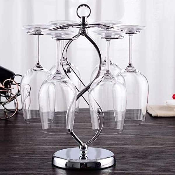 Black Countertop Wine Glass Rack Air Drying System Sturdy Metal Desktop Storage Organizer for Kitchen Bar