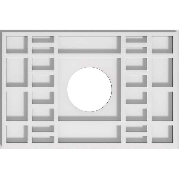 Ekena Millwork 1 in. P X 12 in. W X 8 in. H X 3 in. ID Beaux Architectural Grade PVC Contemporary Ceiling Medallion