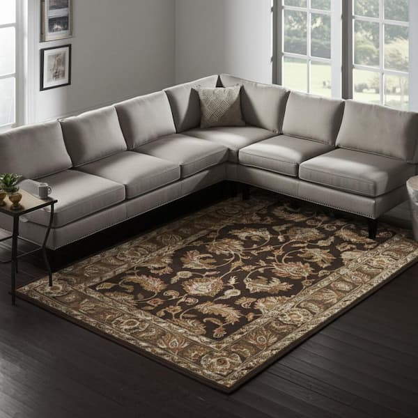 Brown 8 x 10 ft. Tufted Oriental Rectangle Indoor Area Rug