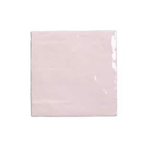 Pink 5.2 in. x 5.2 in. Polished Ceramic Subway Tile (50 Cases/538 sq. ft./Pallet)