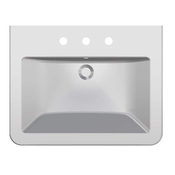 Glacier Bay Fiona 7.28 in. Pedestal Sink Basin in White Fine Fireclay