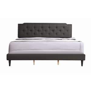 Deb Black Adjustable King Panel Bed