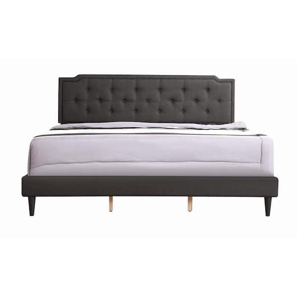 AndMakers Deb Black Adjustable King Panel Bed
