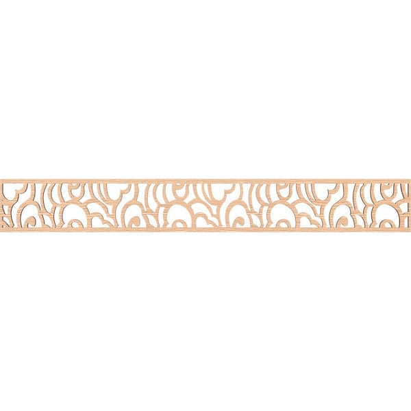 Ekena Millwork Springfield Fretwork 0.375 in. D x 46.5 in. W x 6 in. L Red Oak Wood Panel Moulding