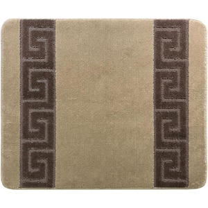 Greek Key Collection Beige Color ​30 inch x 36 inch Indoor Matching Mat Resistant Backing 1 Piece