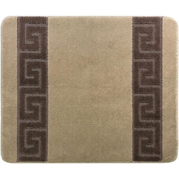 Greek Key Collection Beige Color ​30 inch x 36 inch Indoor Matching Mat Resistant Backing 1 Piece