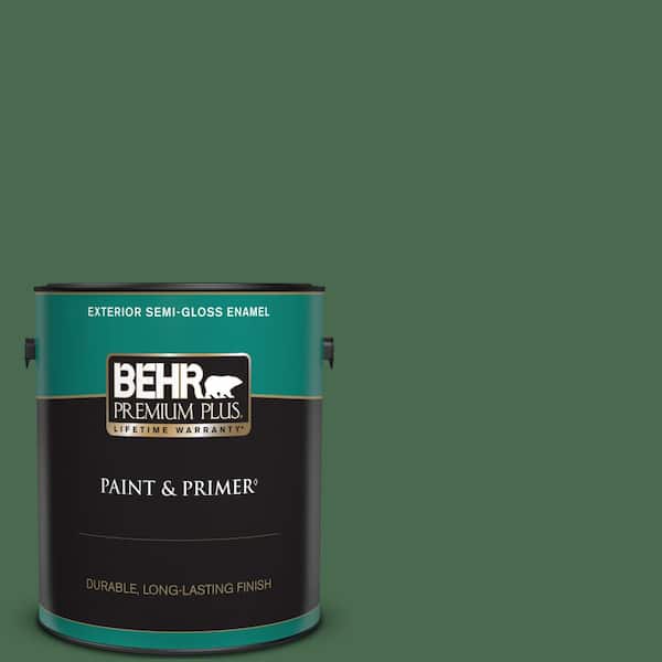 BEHR PREMIUM PLUS 1 gal. #460D-7 Sabal Palm Semi-Gloss Enamel Exterior Paint & Primer