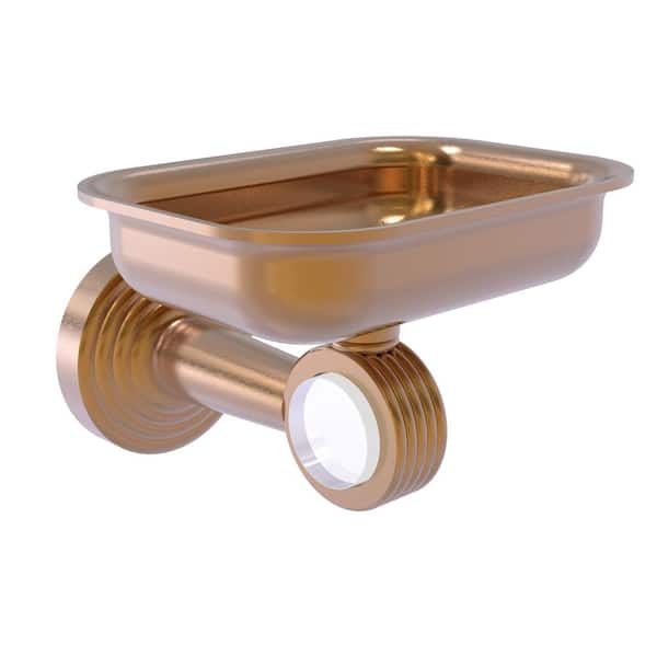 Allied Brass Pacific Beach Collection Wall Mounted Soap Dish Holder with Groovy Accents in Brushed Bronze