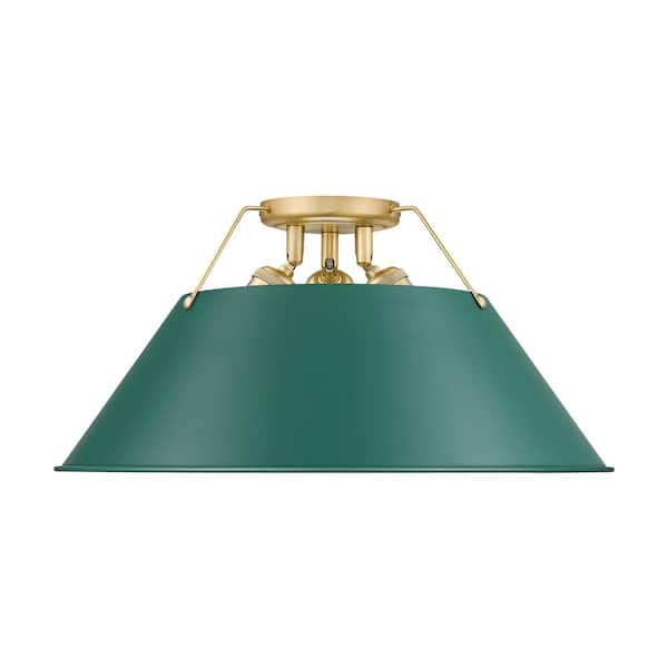 Golden Lighting Orwell 18.75 in. 6 Light Brushed Champagne Bronze Flush Mount With Shade and No Bulbs Included 1-Pack