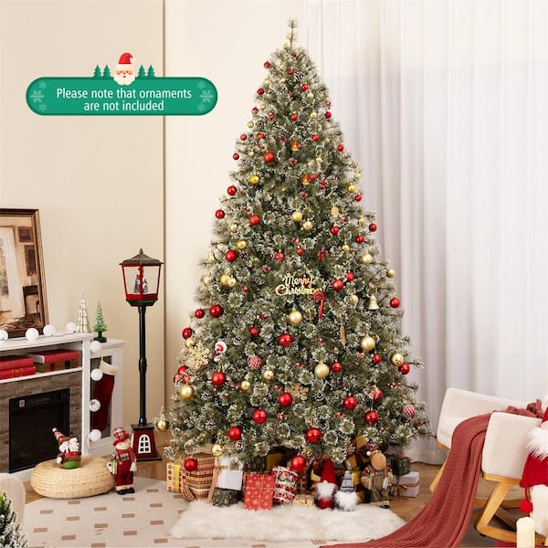 Costway 9 ft. Green PreLit Artificial Christmas Tree with