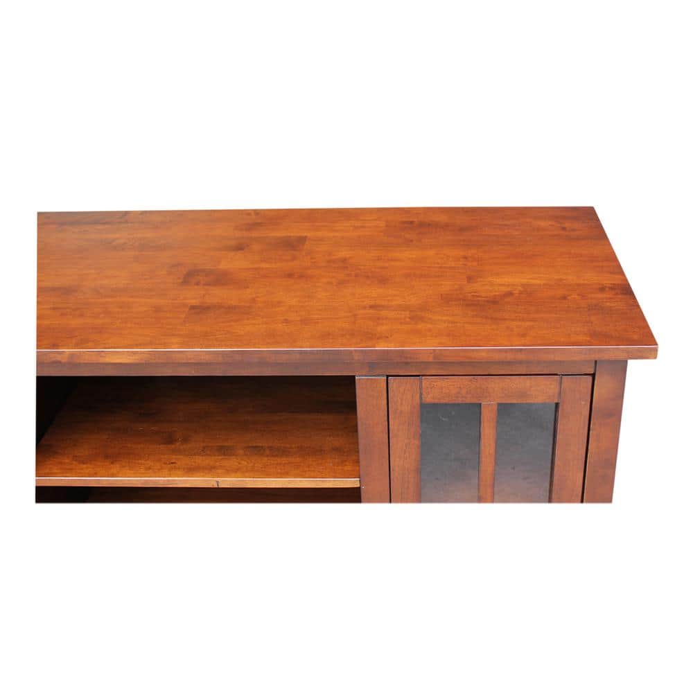 Espresso Solid Wood 48" Media Console with Cabinet