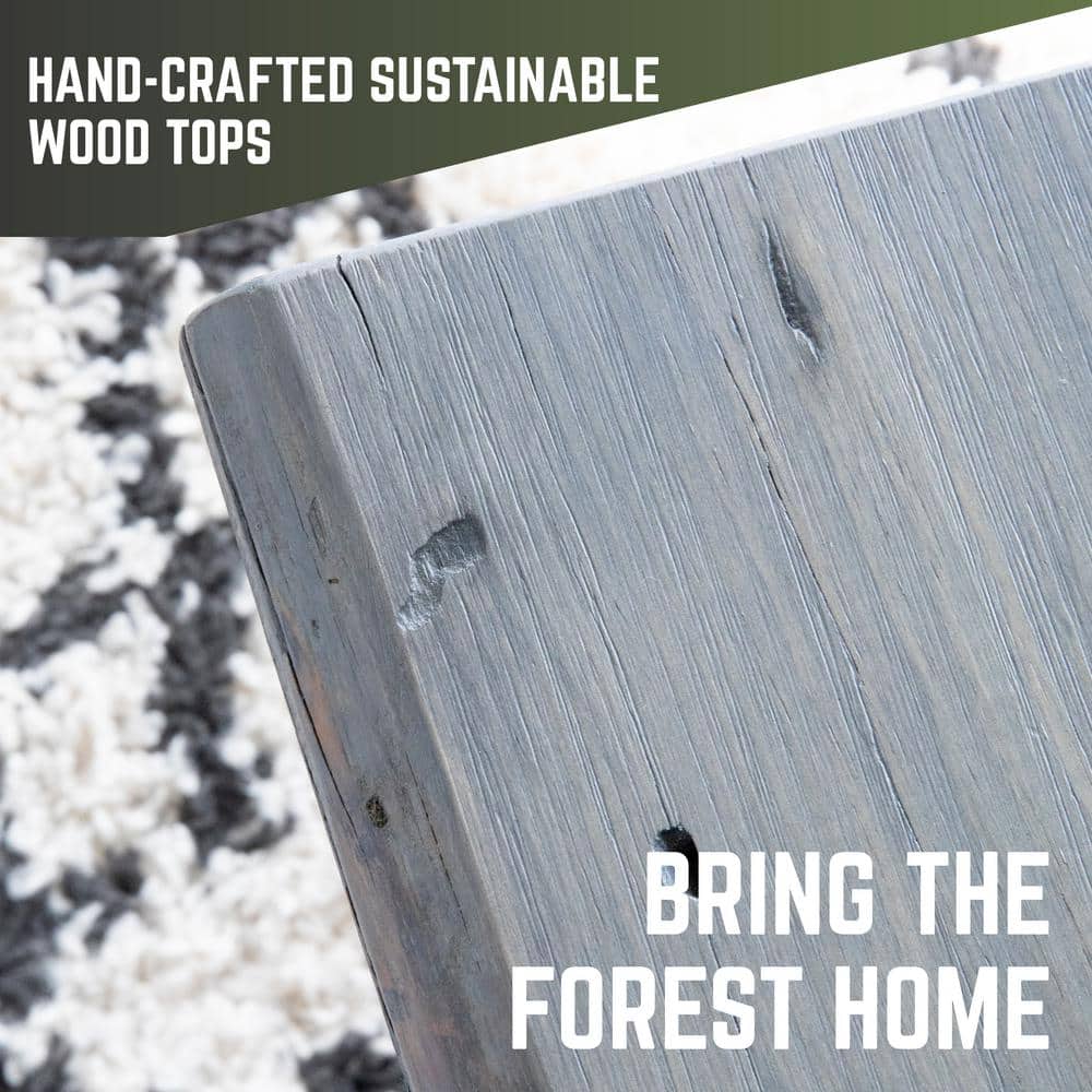 Riverstone Grey Distressed Pine Solid Wood Artisanal Desk Top