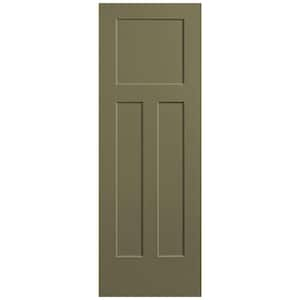 28 in. x 80 in. 3-Panel Winslow Single Bore Solid Core Truly Olive Molded Composite Interior Door Slab