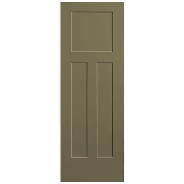 Masonite 28 in. x 80 in. 3-Panel Winslow Single Bore Solid Core Truly Olive Molded Composite Interior Door Slab