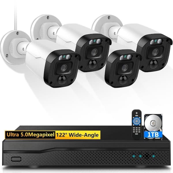 Adrinfly Full HD 5MP Wired Security Camera System with Ultra Wide-Angle Lens and Night Vision for Indoor Outdoor Surveillance